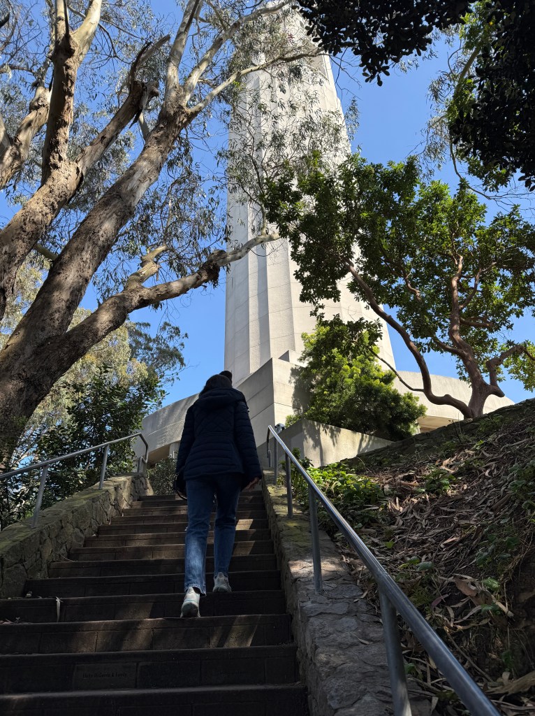 Coit Tower, walking up Telegraph Hill