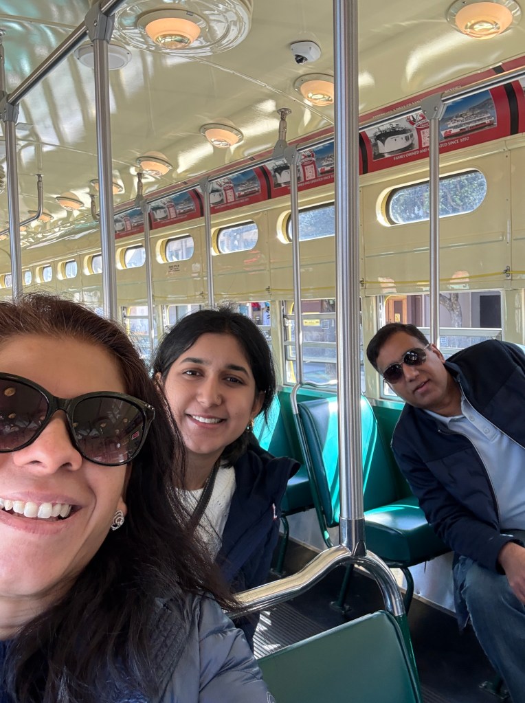 Riding the tram